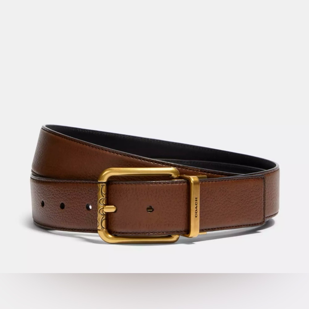 Square Roller Buckle Cut to Size Reversible Belt, 38 mm